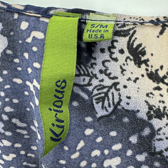 Kirious Kimono Top Womens Open Short Sleeve Lightweight Floral Beige, Blue S/M - Picture 8 of 9